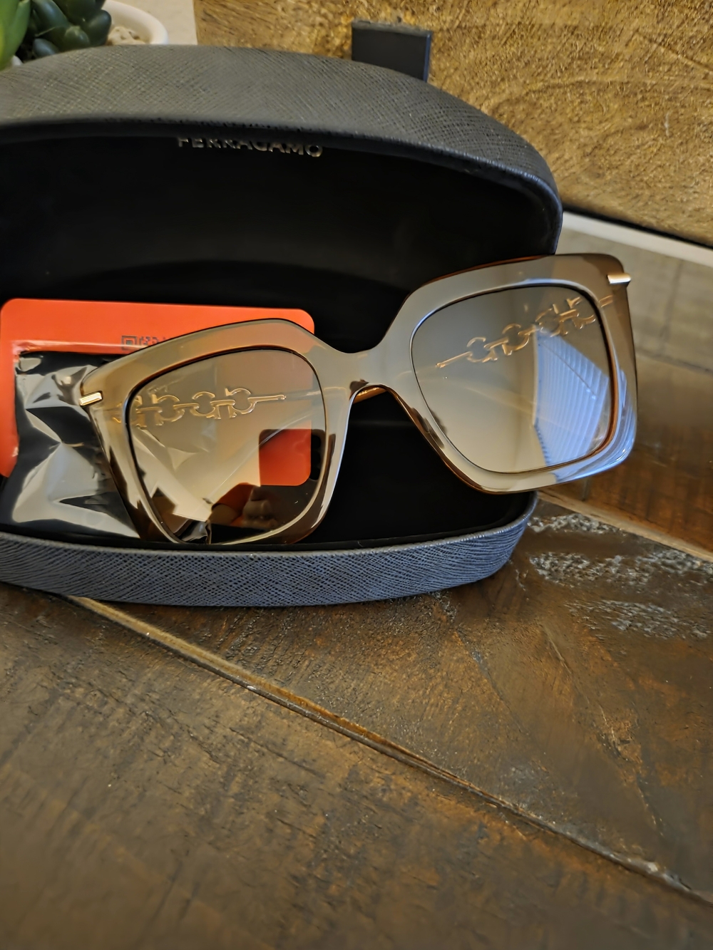 Salvatore Ferragamo Men’s Brown Gradient Square Sunglasses